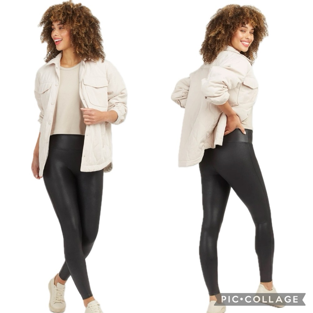 NWT Faux Vegan Leather High-Rise Pull On Skinny Leggings Live Show Listing